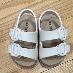 Mini Melissa Kids White Double-Strap Sandals